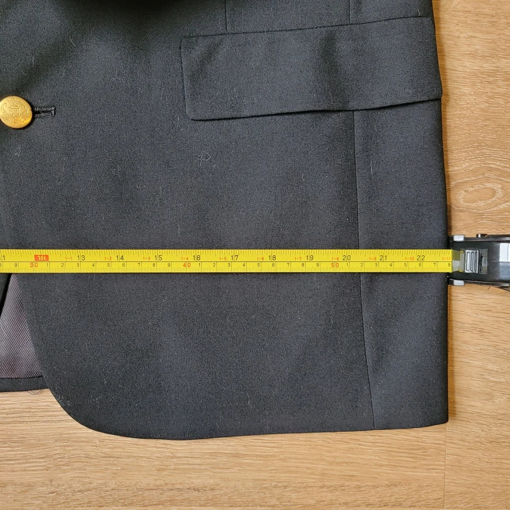 HART SCHAFFNER MARX Classic Black Golde 2-Button Single Rear Vent Blazer - 44L.